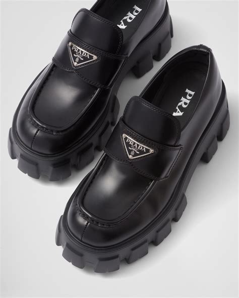 loafers women prada|Prada monolith loafers women's.